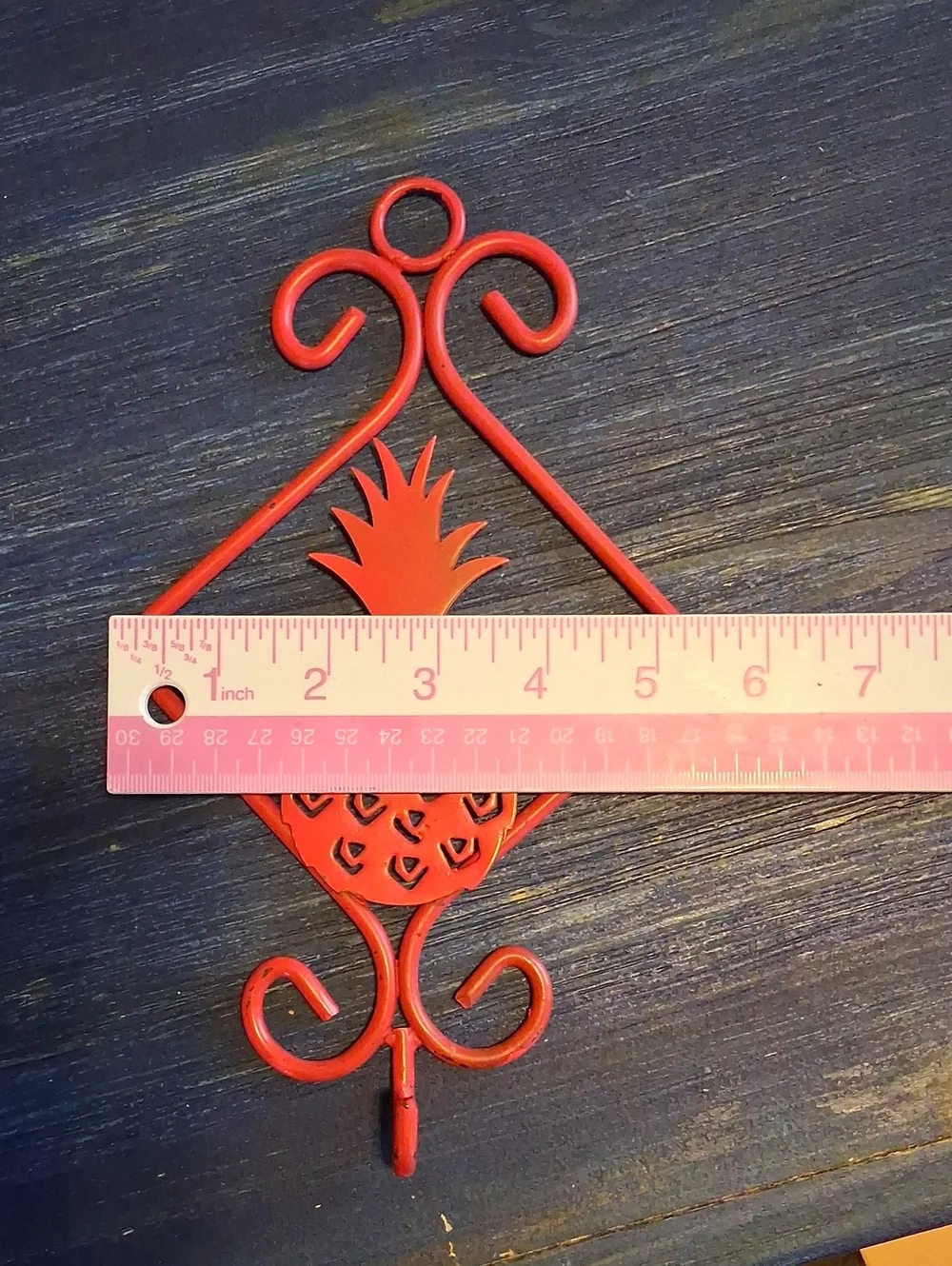 Set of 3 Metal Pineapple Wall Hooks - Decorative Home Accent